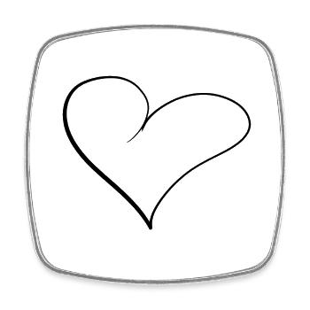 Heart Lines - Square fridge magnet - white - Front