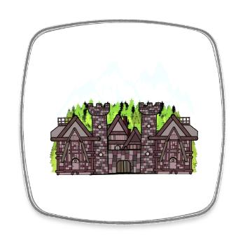Autriche Château médiéval Forteresse Chevaliers fantastiques - Magnet carré - blanc - Devant