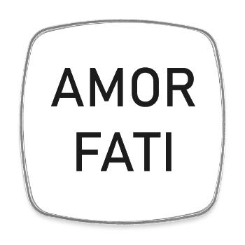 Cupid Fati - Aimez votre destin - Nietzsche - Magnet carré - blanc - Devant