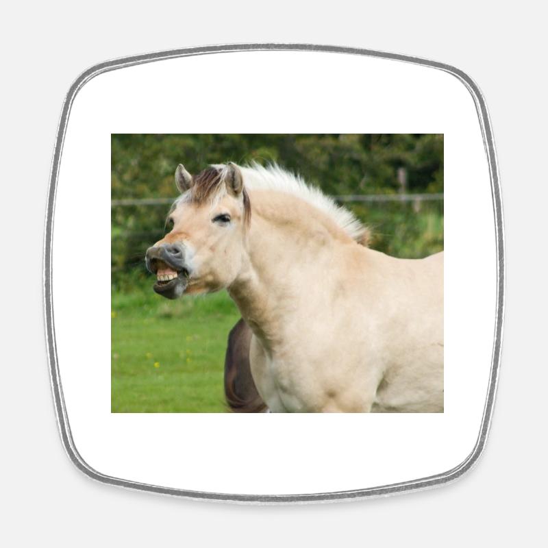 Cheval. Cheval. - Magnet carré - blanc