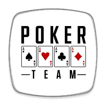 poker team - Square fridge magnet - white - Front