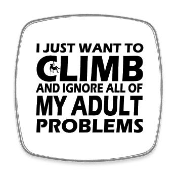 Bouldering Climbing Climbing - Square fridge magnet - white - Front