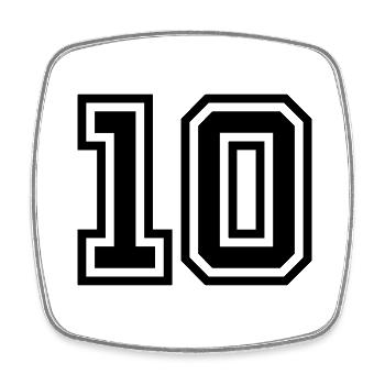 Symbole de 10 chiffres - Magnet carré - blanc - Devant