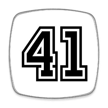41 Zahl symbol - Viereckiger Kühlschrankmagnet - Weiß - Vorne