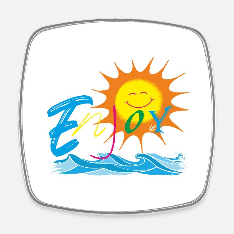 Enjoy - Square fridge magnet - white