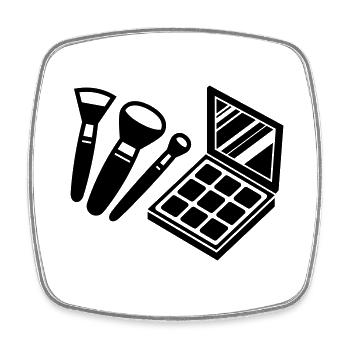 Make Up Kosmetik Icon - Viereckiger Kühlschrankmagnet - Weiß - Vorne