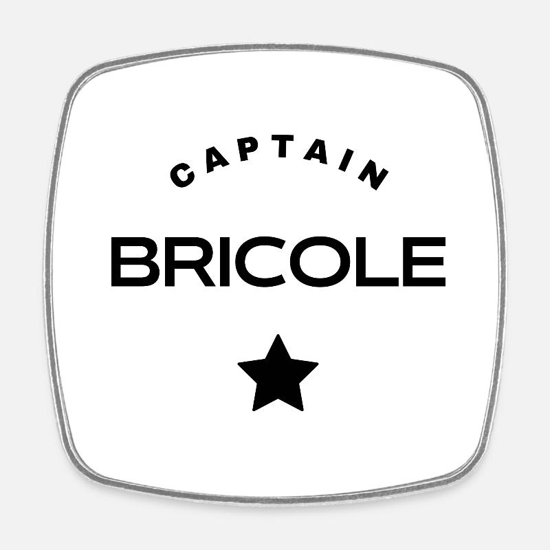 captain bricole - Magnet carré - blanc