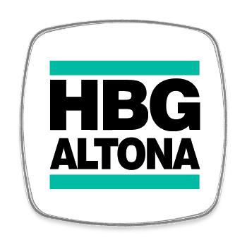 Hamburg Altona (HBG ALTONA) - Viereckiger Kühlschrankmagnet - Weiß - Vorne