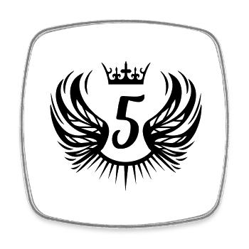 5 armoiries - Magnet carré - blanc - Devant