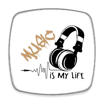 La musique est ma vie - Magnet carré - blanc - Devant