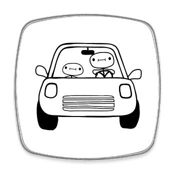 Papa Child Car - Square fridge magnet - white - Front