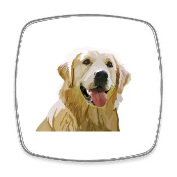Golden Retriever - Viereckiger Kühlschrankmagnet - Weiß - Vorne