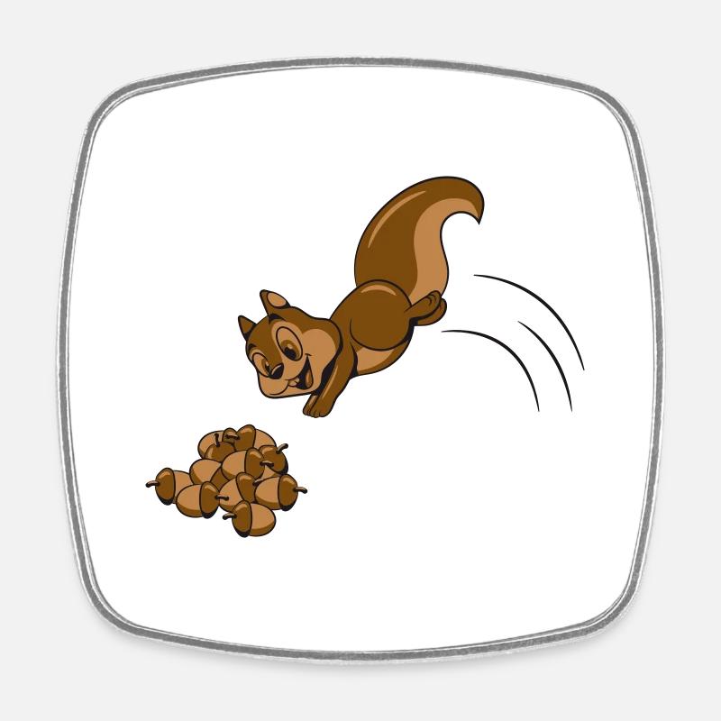 Squirrel nuts nut - Square fridge magnet - white