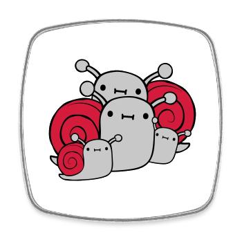 Parents Children Snails - Square fridge magnet - white - Front