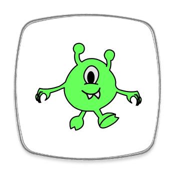Monster Alien - Viereckiger Kühlschrankmagnet - Weiß - Vorne