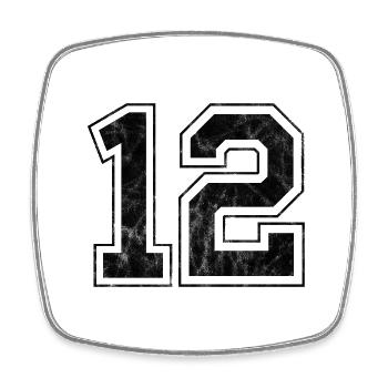 Number 12 - Square fridge magnet - white - Front