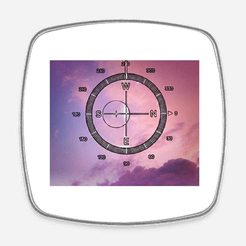 Compass of 270 - Square fridge magnet - white