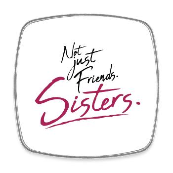Text Sisters Friends - Square fridge magnet - white - Front