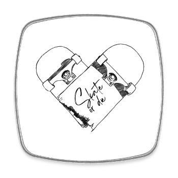 kaputtes Skateboard - Skate or die - Viereckiger Kühlschrankmagnet - Weiß - Vorne