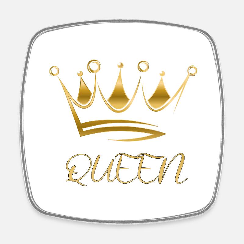 Queen Q - Square fridge magnet - white