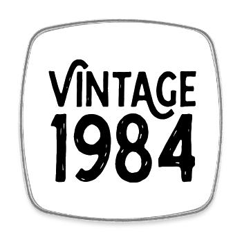 Birth 1984 anniverdaire humour - Square fridge magnet - white - Front