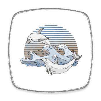 Dolphins - Square fridge magnet - white - Front