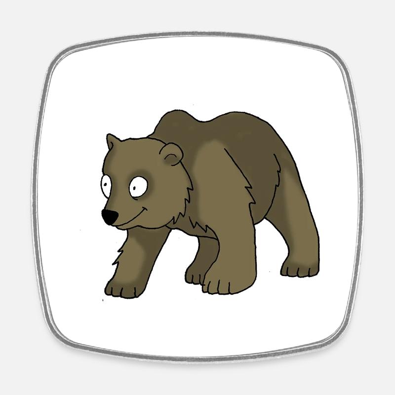 Ours 2 - Magnet carré - blanc