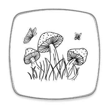 Nature - Square fridge magnet - white - Front