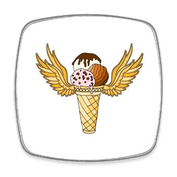 Ice cream - Square fridge magnet - white - Front