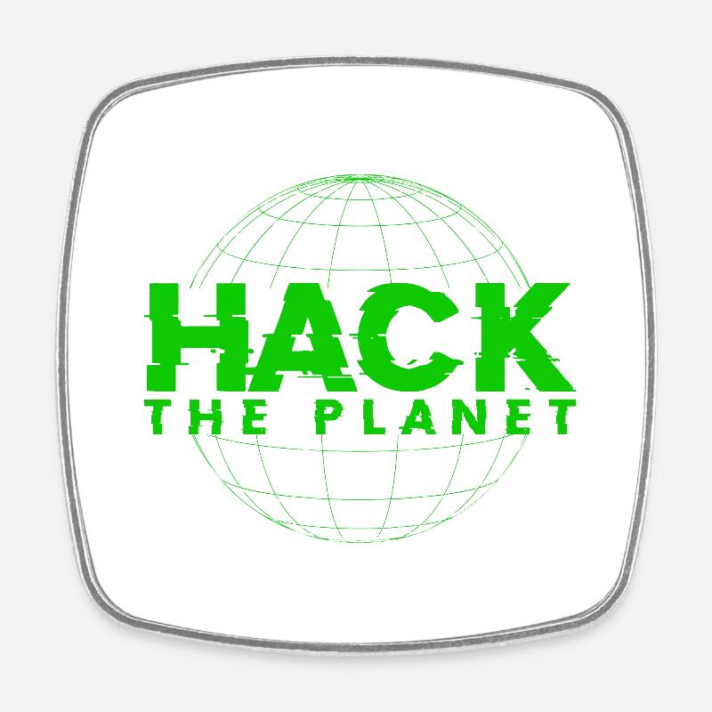Hack the planet - For Computer Science & Computer Hackers - Square fridge magnet - white