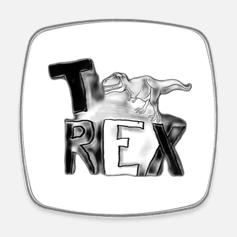 T-REX Logo - Square fridge magnet - white