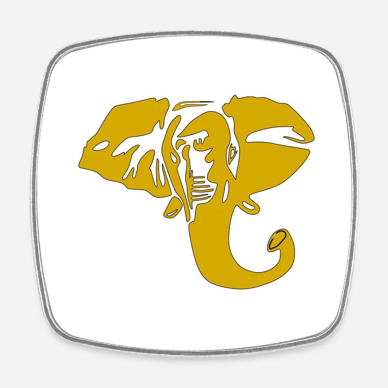 éléphant - Magnet carré - blanc