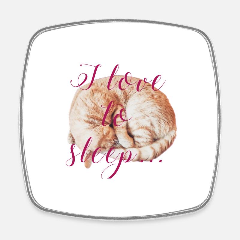 Love sleep - Square fridge magnet - white