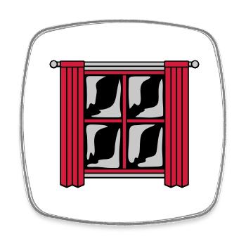 Dark Night Window Wood - Square fridge magnet - white - Front