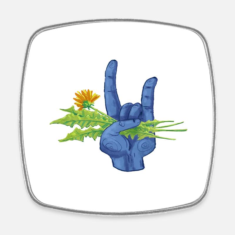 Weeds are metal - Square fridge magnet - white