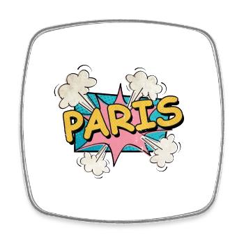 Paris France City Font Pop Art Comic - Magnet carré - blanc - Devant