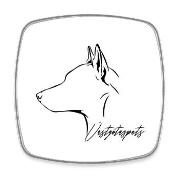 VÄSTGÖTASPETS Profil Chiens Wilsigns - Magnet carré - blanc - Devant