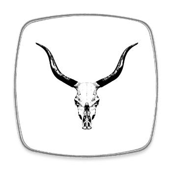 Cattle skull / bone skull of a bull - Square fridge magnet - white - Front