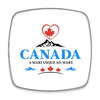 Canada Vancouver Montréal Toronto Maple Leaf Coeur - Magnet carré - blanc - Devant