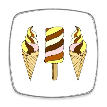 Eis - Viereckiger Kühlschrankmagnet - Weiß - Vorne