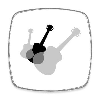 Musiker 3 Gitarren Gitarrist - Viereckiger Kühlschrankmagnet - Weiß - Vorne