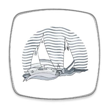 Segelboote - Viereckiger Kühlschrankmagnet - Weiß - Vorne