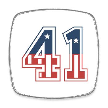 Number 41 USA - Square fridge magnet - white - Front