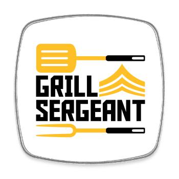 Grill Master Grill Sergeant BBQ - Square fridge magnet - white - Front