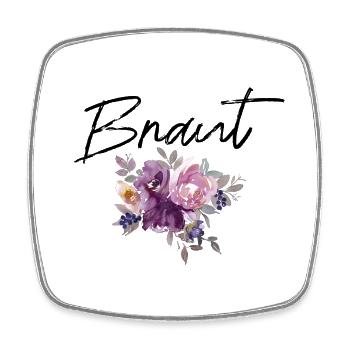 Braut - Junggesellinnenabschied Blumen - Viereckiger Kühlschrankmagnet - Weiß - Vorne
