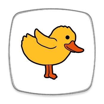 Cartoon duck cute chick - Square fridge magnet - white - Front