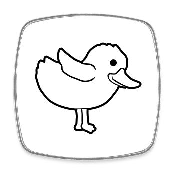 Dear duck cute chick - Square fridge magnet - white - Front
