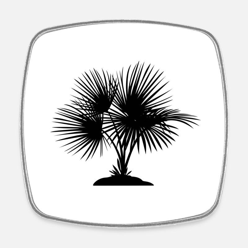 Schwarzer Baum - Viereckiger Kühlschrankmagnet - Weiß