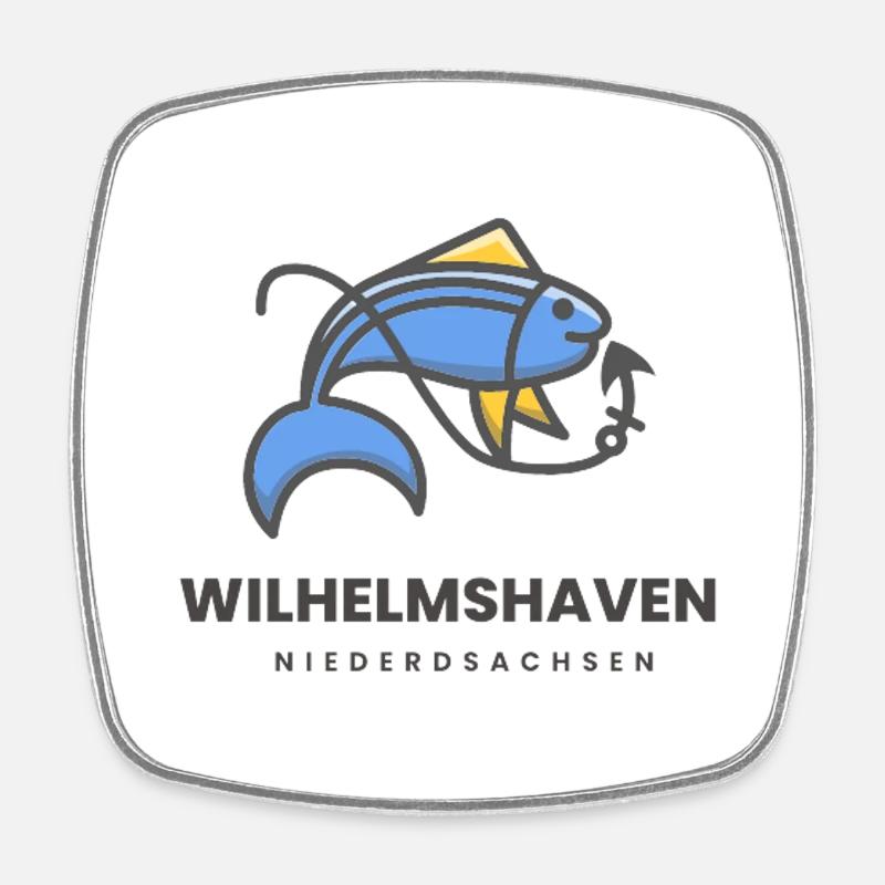 Wilhelmshaven - Square fridge magnet - white