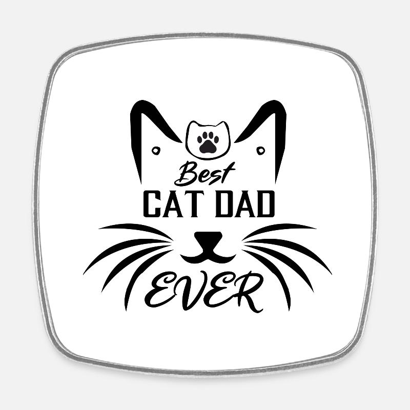 Meilleur papa de chat de tous les temps - Magnet carré - blanc